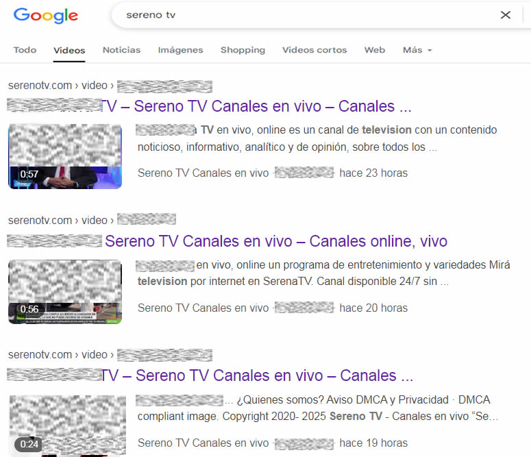 sereno tv en google